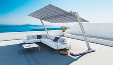 Load image into Gallery viewer, FIM Flexy Zen Silver powder-coated aluminum structure, canopy size 8 ft. deep and 14 ft. wide