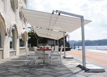 Load image into Gallery viewer, FIM Flexy Awning Silver powder-coated aluminum structure, canopy size 8 ft. deep and 14 ft. wide
