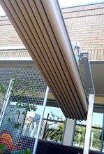 Load image into Gallery viewer, FIM Flexy Awning Silver powder-coated aluminum structure, canopy size 10 ft. deep and 10 ft. wide