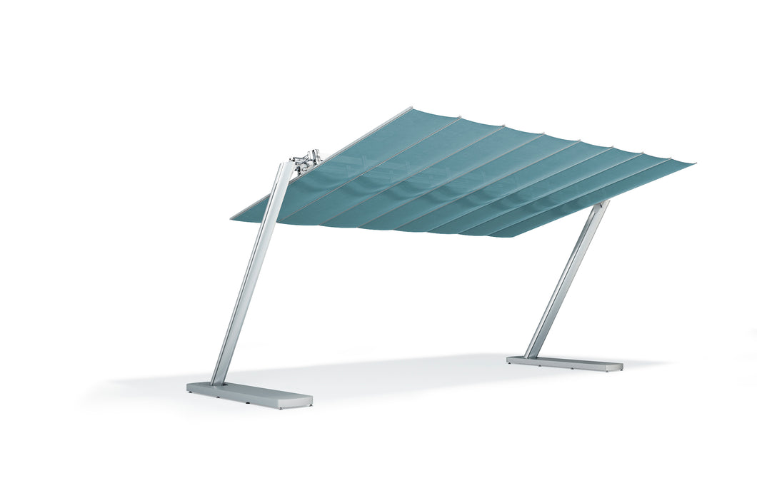 FIM Flexy Zen Silver powder-coated aluminum structure, canopy size 10 ft. deep and 10 ft. wide