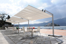 Load image into Gallery viewer, FIM  Flexy Awning Silver powder-coated aluminum structure, canopy size 10 ft. deep and 16 ft. wide
