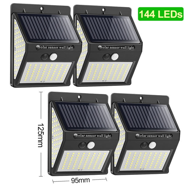 144 -100 LED Solar Light Outdoor / Solar Lamp PIR Motion Sensor