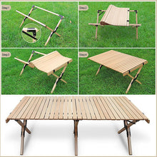 Load image into Gallery viewer, Camping Folding Wood Table- Portable
