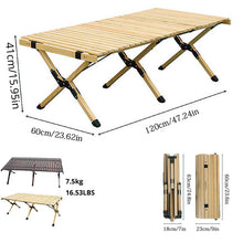 Load image into Gallery viewer, Camping Folding Wood Table- Portable
